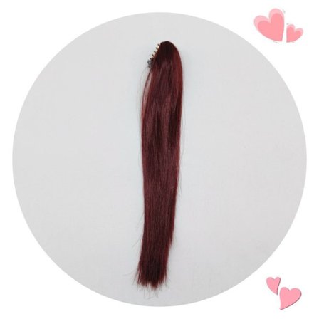 Straight Hair Clip Ponytail Hair WINE RED