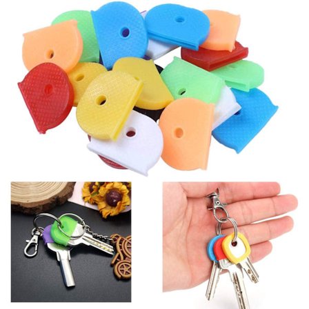 Nyckelkapslar Skydd Nyckelkapslar Nyckelfärgade Kapslar Flexibla Nyckelskydd Lätt att Identifiera Dörrnycklar 8 Färger 40 Stycken