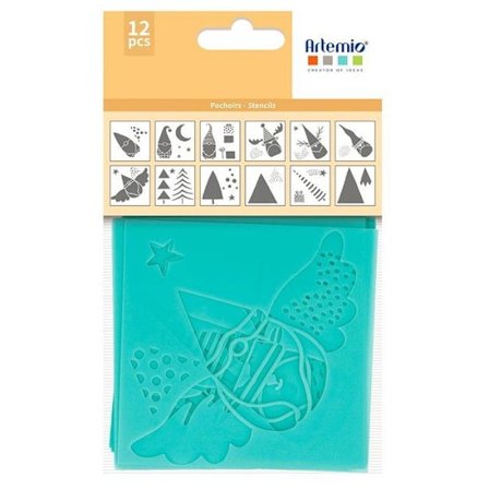 12 julschabloner 9 x 9 cm