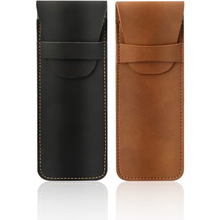 2 kpl kynäkotelo, PU-nahkainen kynäkotelo, käsintehty kynäkotelo, kynän suojakotelo kynille, sopii lyijykynille, kynille, kuulakärkikynille (musta ja 