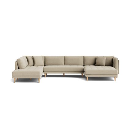 Cali U-Form Sofa, rechts, Nordic Dunkelbeige, einfarbig, modernes skandinavisches Design, gemütliche Wohnlandschaft, Höhe 76cm.