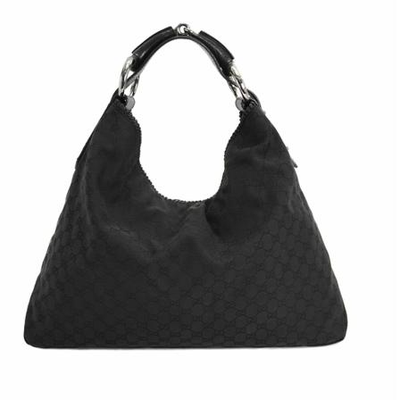 Gucci Vintage Pre-owned GG Canvas Horsebit Hobo Väska svart, Dam Vintage Väskor, Dam, Storlek: ONE SIZE