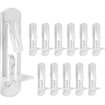 20 st plastskåpslås, genomskinliga självlåsande hyllstöd, skåphyllklämmor (6,9 mm x 3/4")