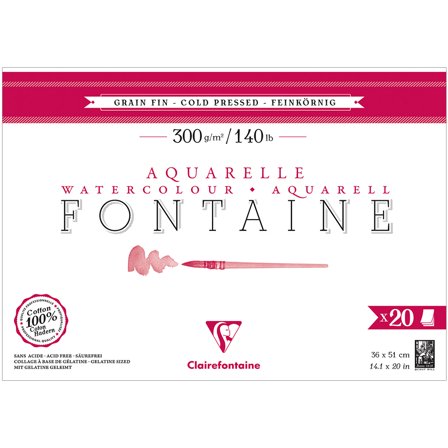 Clairefontaine Fontaine Akvarelblok CP 36x51 cm 300g