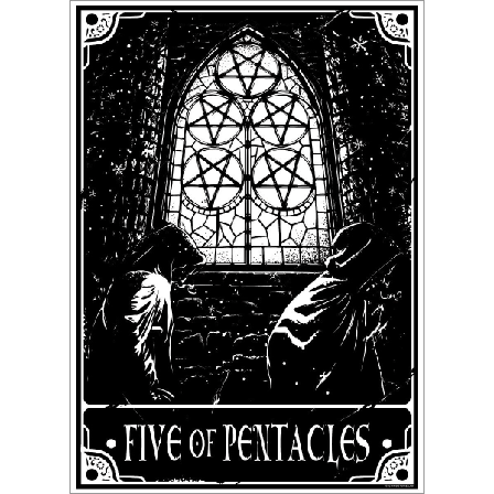 Dödlig Tarot Fem Av Pentakler Miniaffisch One Size Svart