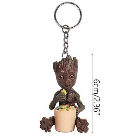 11 Forskjellige Groot Nøkkelring Dekor Håndverk Tre Mann Baby Anime Hengende Figur Leker Nøkkelanheng Veske Dekor Anheng Gave