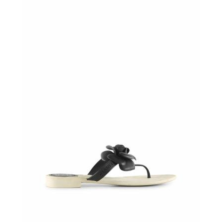 Chanel Vintage Flip Flops ; Sliders Sort, Dame Vintage Sko, Størrelse: 37 EU