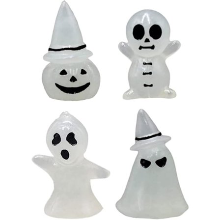Halloween Glow Ornament Miniatyr Spöke Ornament Staty Resin Elf