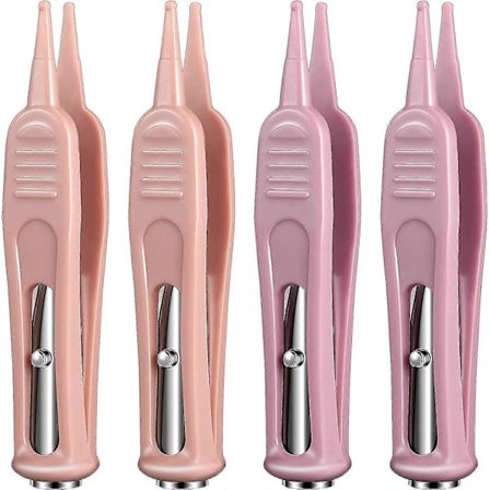 4 Stycken Näsrengöringspincett för spädbarn med LED-ljus Säker och effektiv snorpincett