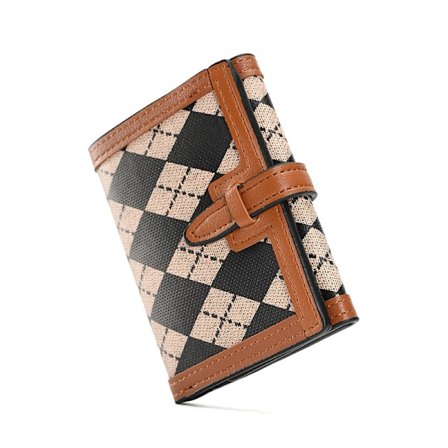 Damplånbok Clutch kort rutig vintage plånbok korthållare - on stock