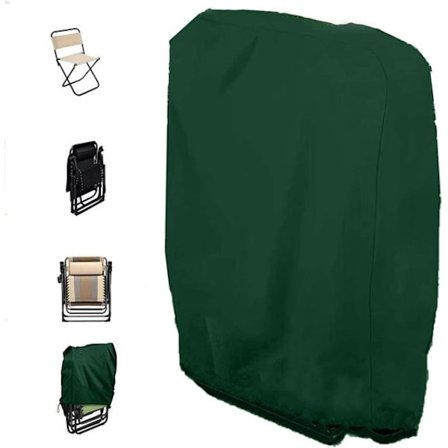 Hage stol trekk - Beskyttelsestrekk for hagemøbler - Vanntett stol trekk - 71x20/34x110cm - 210D Oxford-duk - Grønn