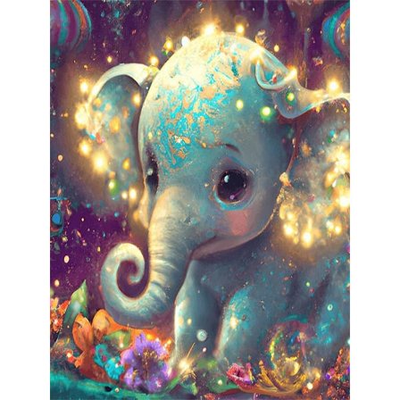 30x40cm, 5D Timanttimaalaussetti Elefantti strassikoristelu c
