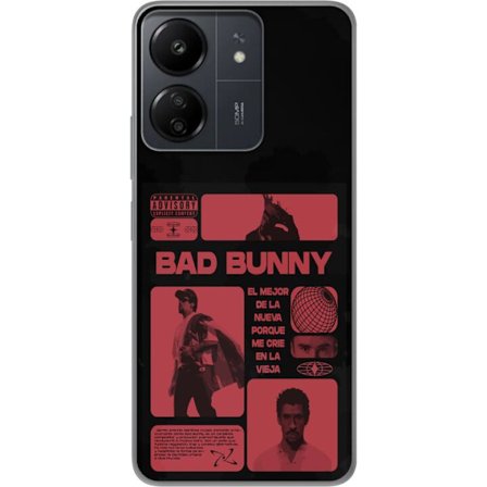 Yhteensopiva Puhelinkuori Xiaomi Redmi 13C Bad Bunny NFL-inspiroima kilpi logo, jossa on amerikkalainen jalkapallo ja tähtiä