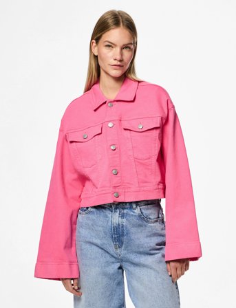 Pieces Pcsvala Denim Jacket - Pink - XS