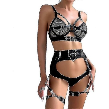 Sexet læderlingeri til kvinder kropssele til kvinder sexet Halloween lingeri til kvinder rave natklub outfits
