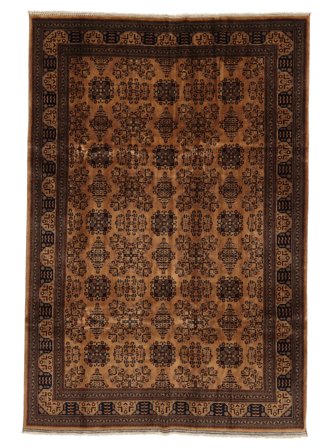 Alfombra Kunduz 200X295 Negro/Marrón (Lana, Afganistán)