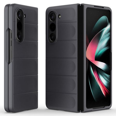 Blødt grebsformet Samsung Galaxy Z Fold5 cover - Mørkegrå