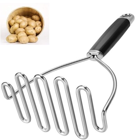 Kök Rostfritt Stål Trådmosare, 10,24 Tum, Svart