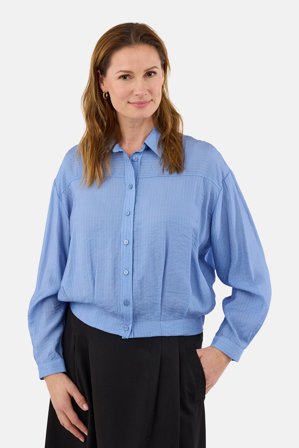 B. COPENHAGEN - Kort Skjorte - Blå - Knaplukning