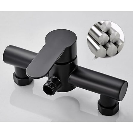 Badkar Duschblandare Svart Rostfritt Stål Badrum Badkar Duschblandare Duschhuvud Väggmonterad Blandare