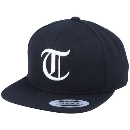 Iconic - T Letter 3D Black Snapback Snapback Black Cap - @ Hatstore