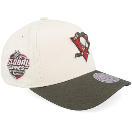 Mitchell & Ness - NHL Beige adjustable Keps - Hatstore Exclusive x Pittsburgh Penguins Global Series Sand/Brown A-frame Adjustable @ Hatstore