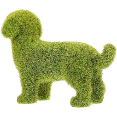 Havefigur til haven - Sød tophund i flok