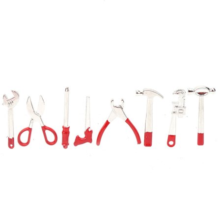 1 12 Mini Työkalusarja Erittäin Simuloitu Kotitalouksien Sinkkiseos Työkalu Nukkekodin Tarvikkeet Koristelu 8kpl Työkalusetti