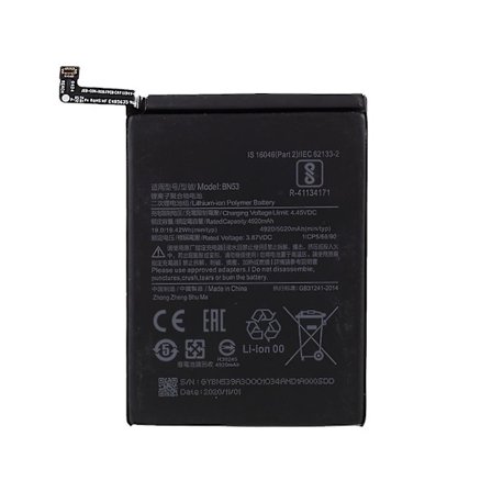 3.85V 4920mAh kokoonpanova akku (koodi: BN53) Xiaomi Redmi Note 9 Pro -puhelimeen