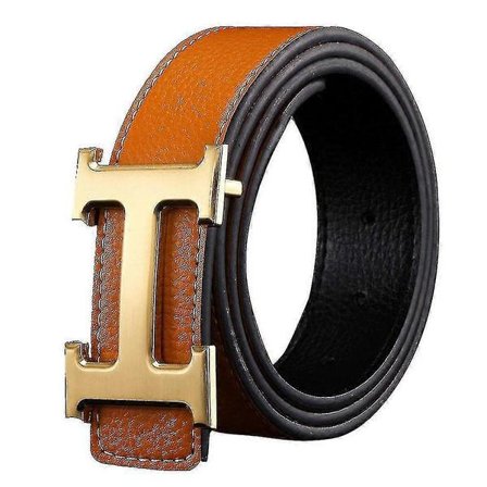 Ny Stil Business Casual Ekte PU Lær H Glatt Spenne Litchi Korn Belte For Menn (FMY)