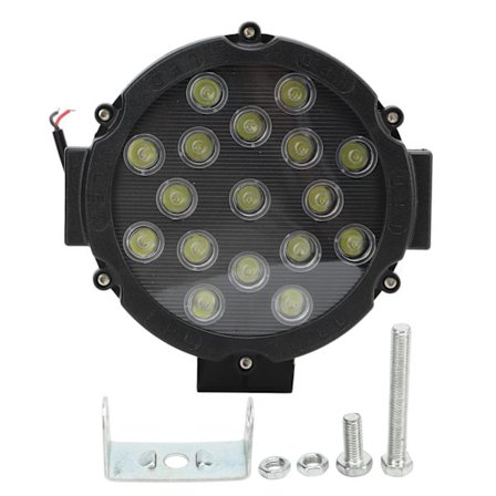 7 tum 51W Runda LED Offroad-lampor 10‐30V Vit Belysning Spotkörning Pod Bumper Tak Dimljus för Båt ATV Lastbil Motorcykel