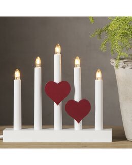 Lysmanchetter Hjerte 2-pak til stage Rød