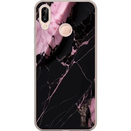 Kompatibelt Mobilskal till Huawei P20 lite Svart rosa marmor