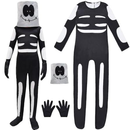 Friday Funkin Kostume Børn Skid Jumpsuit Bodysuit Hoveddækning Handsker Sæt Fancy Up 3d 9-10 Years