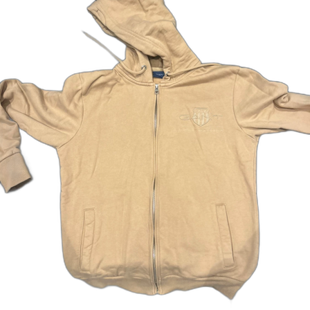 Beige hoodie från Gant med dragkedja