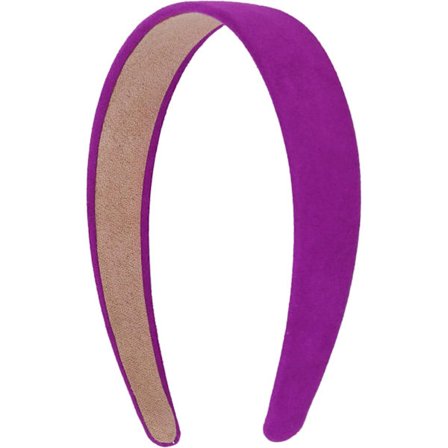 1 tum bred mockasuede pannband, enfärgat hårband för kvinnor och flickor (lila)