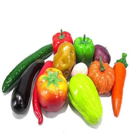 Sæt med 12 kunstige grøntsager til køkken- eller boligdekoration