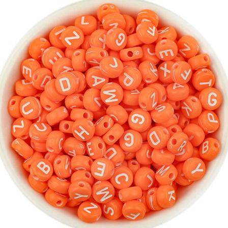 Akryyliset Aakkoshelmet Monikäyttöiset DIY-Korujen Teossa Käytettävät Tarvikkeet Luovat Rannekkeet Korvakorut Orange
