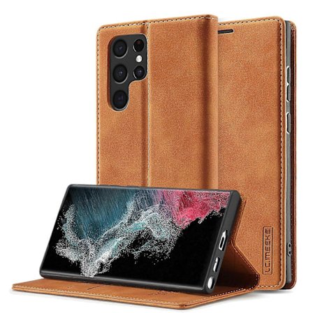 Samsung Galaxy S22 Ultra LC.IMEEKE Pehmeä PU + TPU Magneettinen Ihoystävällinen Nahkainen Puhelinkotelo