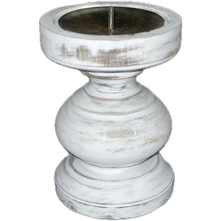 Ljusstake Trä Vit 15 cm