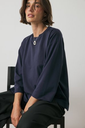 NA-KD T-shirt à manches longues - Top basique - Bleu Marine - L (EU 42-44)