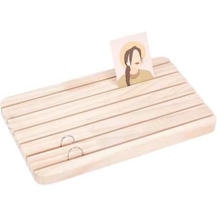 Øredobberstativ i naturtre, 6 rom øredobber kortholder smykker øredobb displayholder smykker stativ smykker butikkdisplay for salg