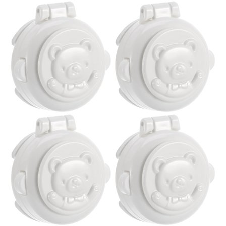 4 stk. Børnesikkerhedsknap Sikkerhedslås Børnesikker Bil Computer Vaskemaskine Komfur Nøgle Startknap Beskyttelseshætte Babysikkerhedslås Tryk D