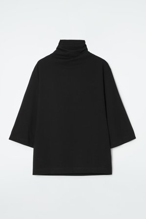 COS Women's Tie-Neck Jersey Top in Black