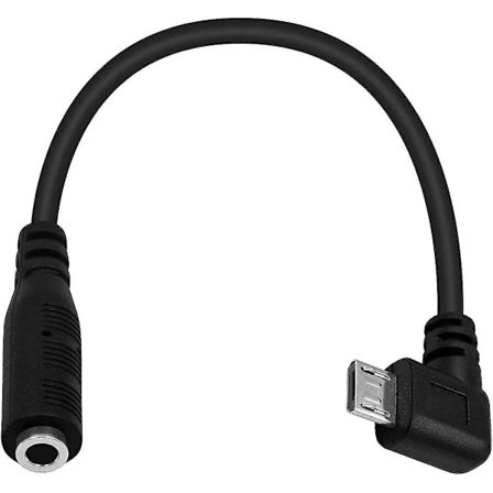 Micro USB til 3,5 mm Jack Lydadapterkabel, Lyd til Micro USB, Vinkelret Micro USB Han til 4-polet 3,5 mm Hun Kabelledning Til Aktiv Clip Mic Mi...