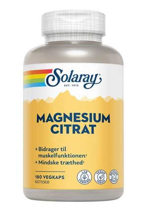 Solaray Magnesium Citrat 250 mg 180 kaps., Helse & Madvarer, Mineraler, Magnesium