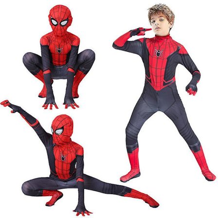 Spiderman Cosplay-drakt for barn, Far From Home Spider Man Kostyme Zentai Bodysuit Halloween Superhelt Jumpsuit