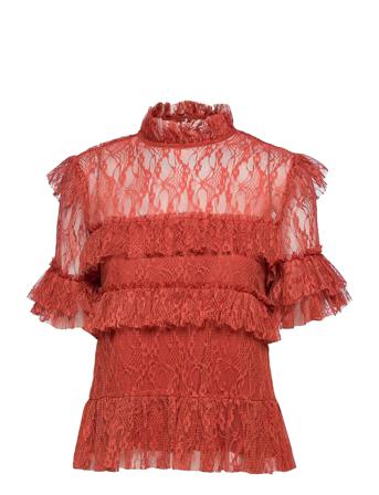 Rachel Blouse Blouses Short-sleeved Brun By Malina