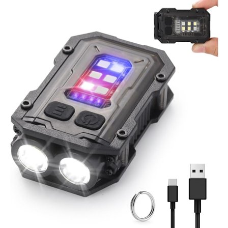 2025 Seneste Model Mini EDC Lommelygte, Lille Kraftig Nøgleringslygte med Sidelys, Høje Lumen 800lm, USB-C Genopladelig, Nøglering