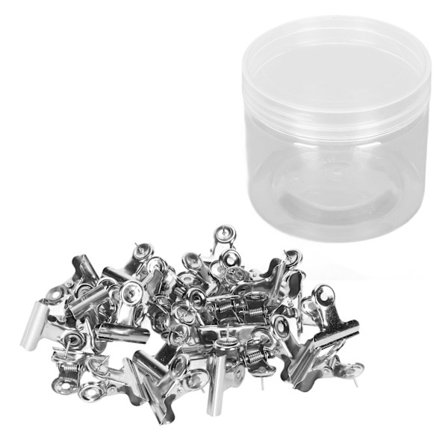 30 stk. Metal Push Pin Clips Kreativitet Rustfrit Stål Sølv Tommelfinger Knapper med Clips til Korktavle Opslagstavler